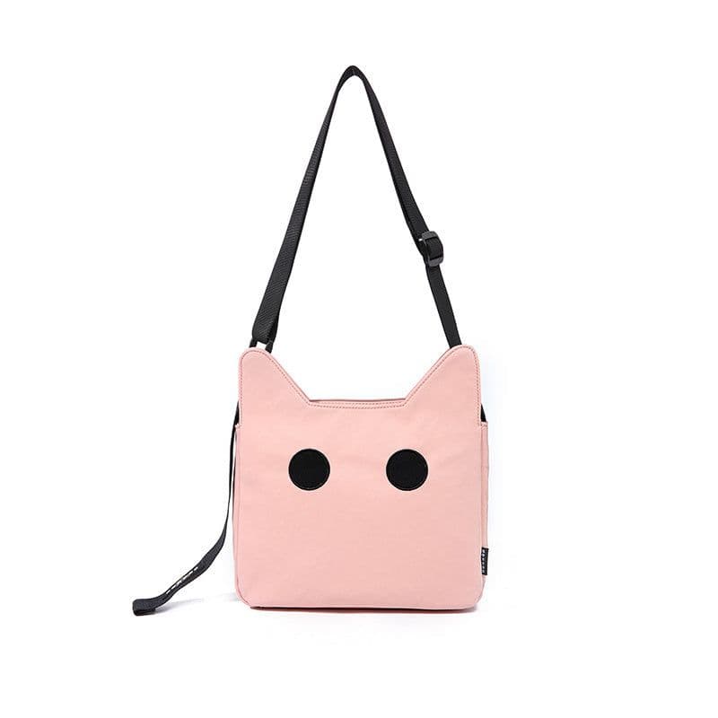 image-Cat-shaped Shoulder Messenger Bag Large Capacity Canvas Nylon Bag