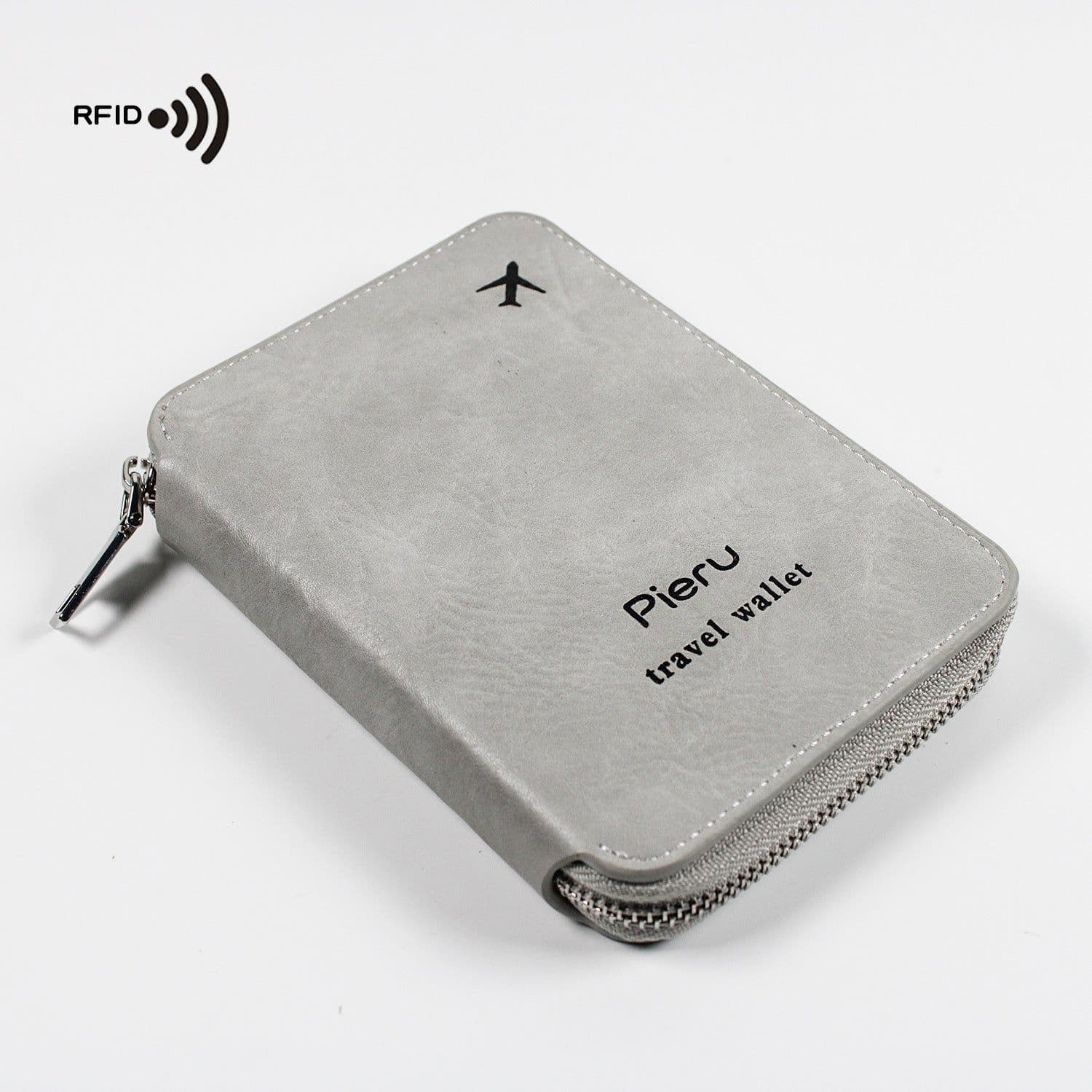 image-Zipper Passport Holder Multi-functional RFID Anti-theft Swiping Outbound Travel Storage Bag