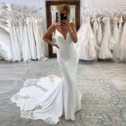 image-Bridal Backless Simple Satin Super Fairy Mori Style Trailing Strap Welcome Dress