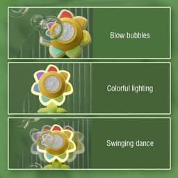 image-Dancing Sunflower Bubble Machine Automatic Electric Swing Soap Blowing Bubble Maker With Light Outdoor Toy For Kid Children Gift