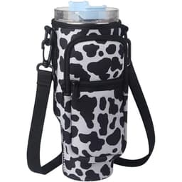 image-Water Bottle Carrier Bag Fit For 40oz Tumbler With Handle, Water Bottle Holder Bag With Adjustable Shoulder Strap For Hiking Travelling Camping