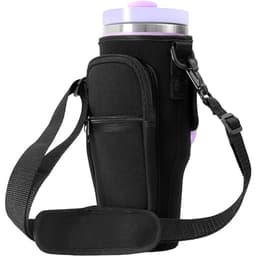 image-Water Bottle Carrier Bag Fit For 40oz Tumbler With Handle, Water Bottle Holder Bag With Adjustable Shoulder Strap For Hiking Travelling Camping