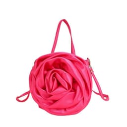 image-Satin Satin Three-dimensional Rose Flower Shape Portable Crossbody Party Wedding Female Dinner Bag