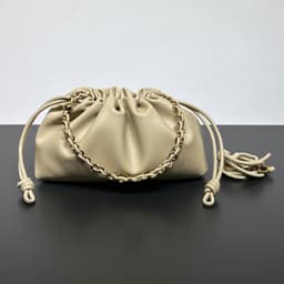 image-Chinese Style Crossbody Women's Bag Cowhide Lucky Bag Drawstring Clouds