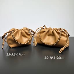 image-Chinese Style Crossbody Women's Bag Cowhide Lucky Bag Drawstring Clouds