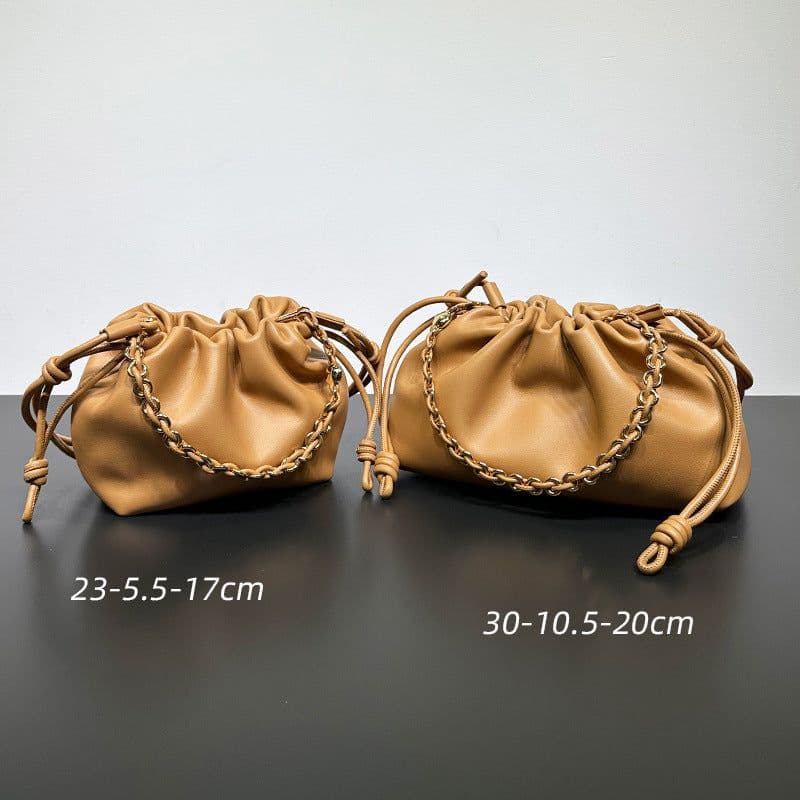 image-Chinese Style Crossbody Women's Bag Cowhide Lucky Bag Drawstring Clouds