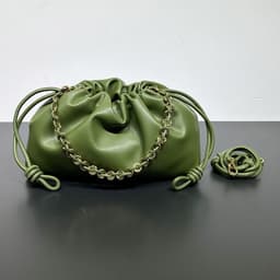 image-Chinese Style Crossbody Women's Bag Cowhide Lucky Bag Drawstring Clouds