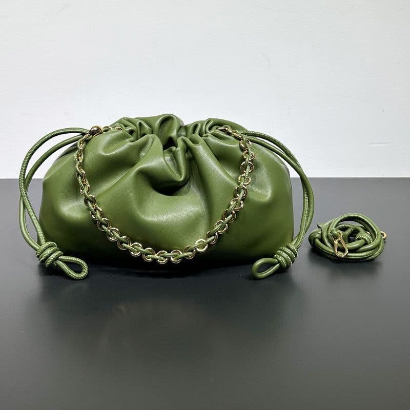 image-Chinese Style Crossbody Women's Bag Cowhide Lucky Bag Drawstring Clouds