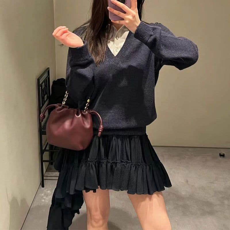 image-Chinese Style Crossbody Women's Bag Cowhide Lucky Bag Drawstring Clouds