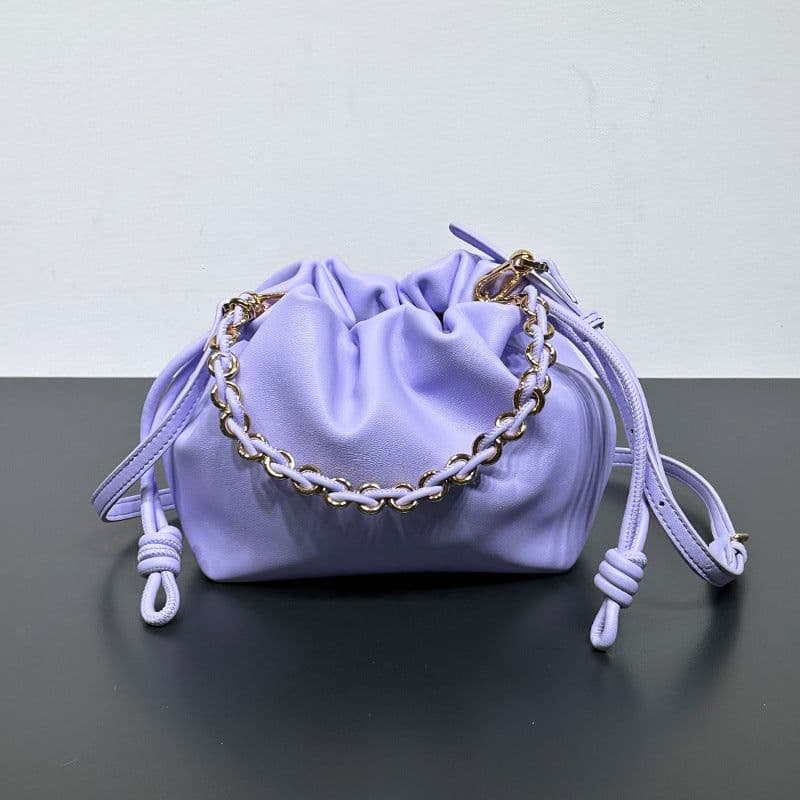 image-Chinese Style Crossbody Women's Bag Cowhide Lucky Bag Drawstring Clouds