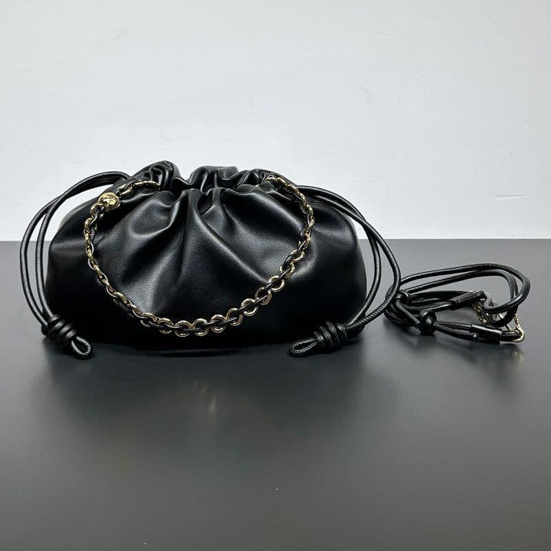 image-Chinese Style Crossbody Women's Bag Cowhide Lucky Bag Drawstring Clouds