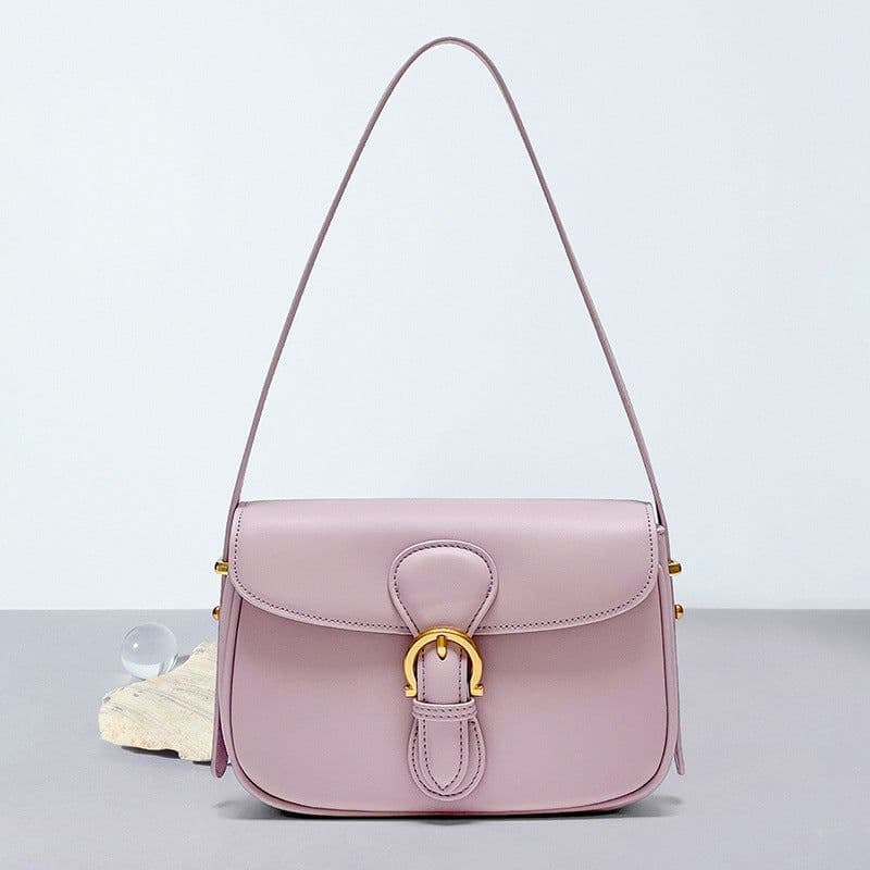 image-Genuine Leather Women's Bag High Sense Niche Underarm Bag