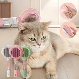 image-2 In 1 Self Cleaning Dog Brush Comb With Spray Pets Grooming Hair Remover Combs Brush Floating Hair Pet Grooming Brush Pet Products
