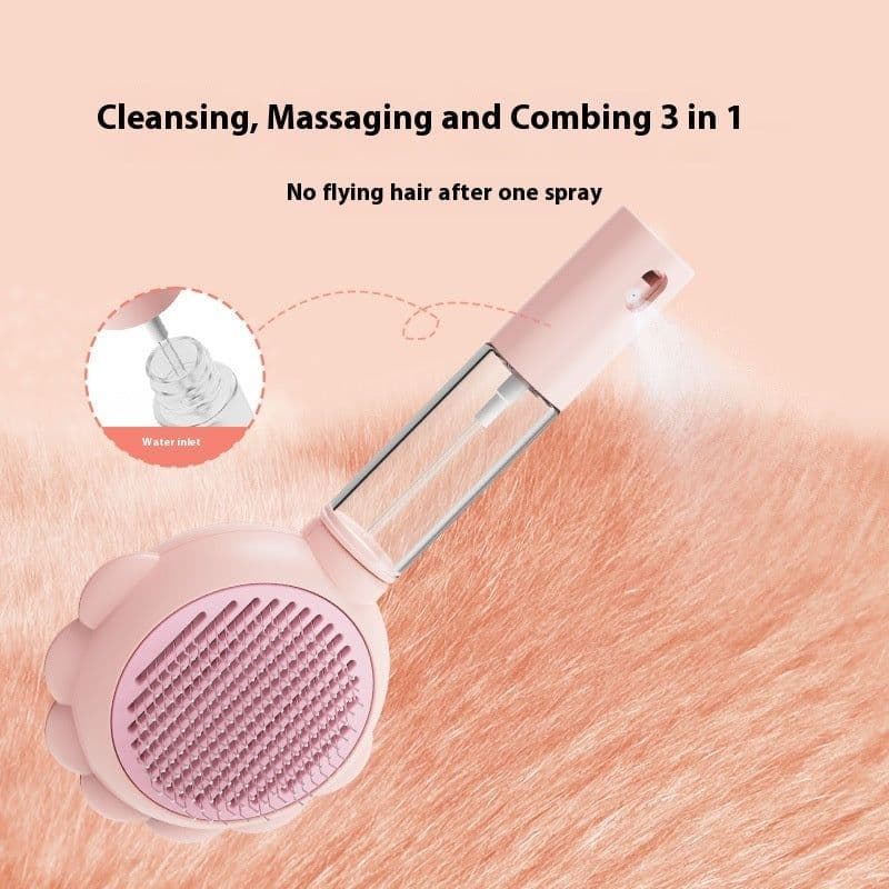 image-2 In 1 Self Cleaning Dog Brush Comb With Spray Pets Grooming Hair Remover Combs Brush Floating Hair Pet Grooming Brush Pet Products
