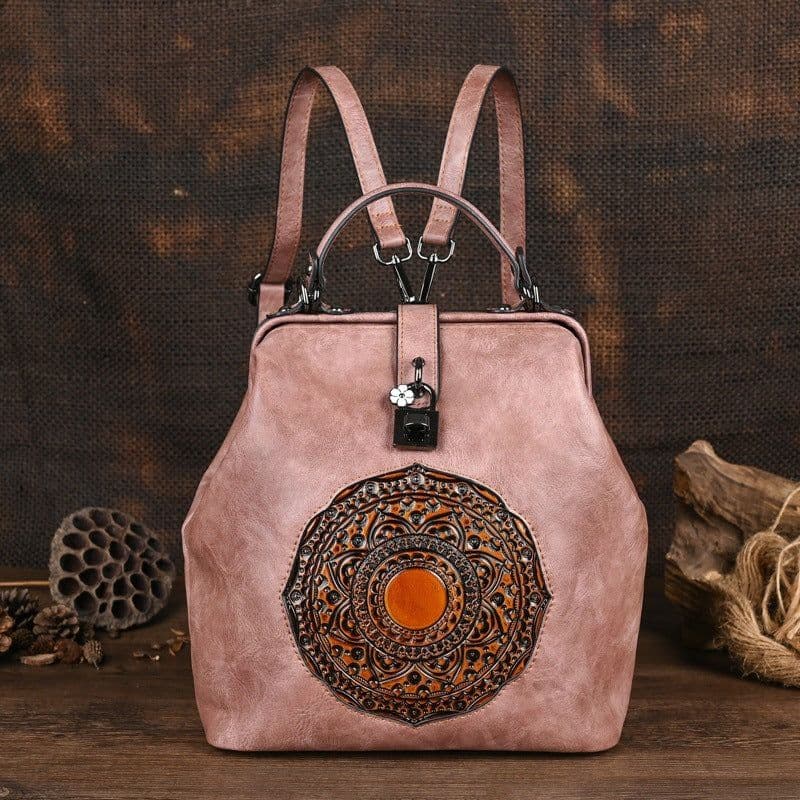 image-Leisure Travel Retro Embossing Women's Backpack
