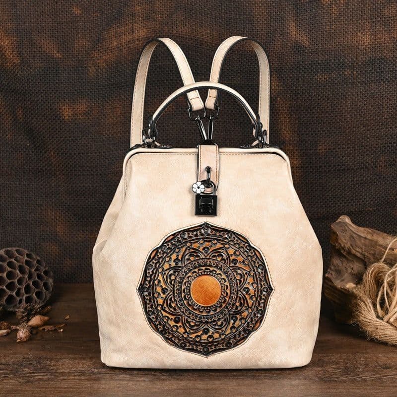 image-Leisure Travel Retro Embossing Women's Backpack