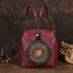 image-Leisure Travel Retro Embossing Women's Backpack
