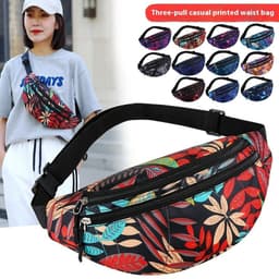 image-Women's Fashion Casual Nylon Multi-layer Waist Bag