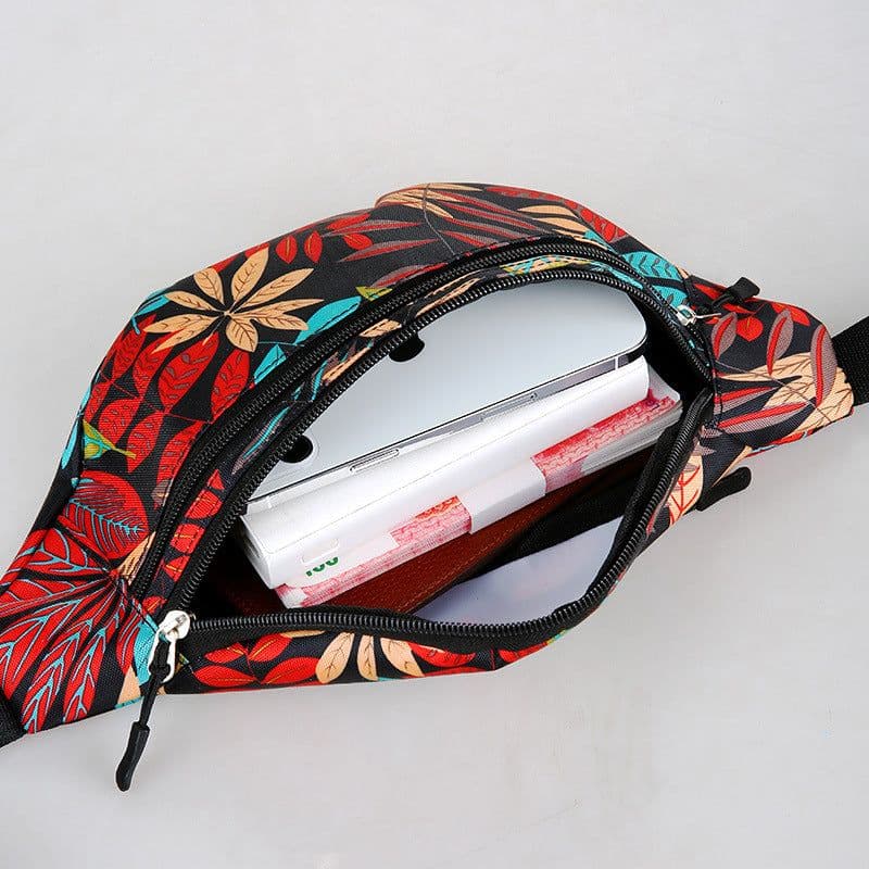 image-Women's Fashion Casual Nylon Multi-layer Waist Bag