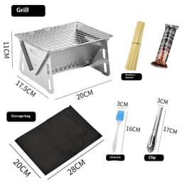 image-Outdoor Folding BBQ Grill Stainless Steel Convenient Card Type Firewood Mini Barbecue Grill Home
