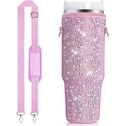 image-40 Oz Shiny Water Bottle Sets Handbag Adjustable Strap Pearlescent