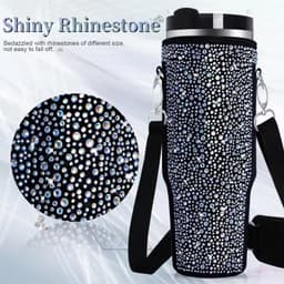 image-40 Oz Shiny Water Bottle Sets Handbag Adjustable Strap Pearlescent