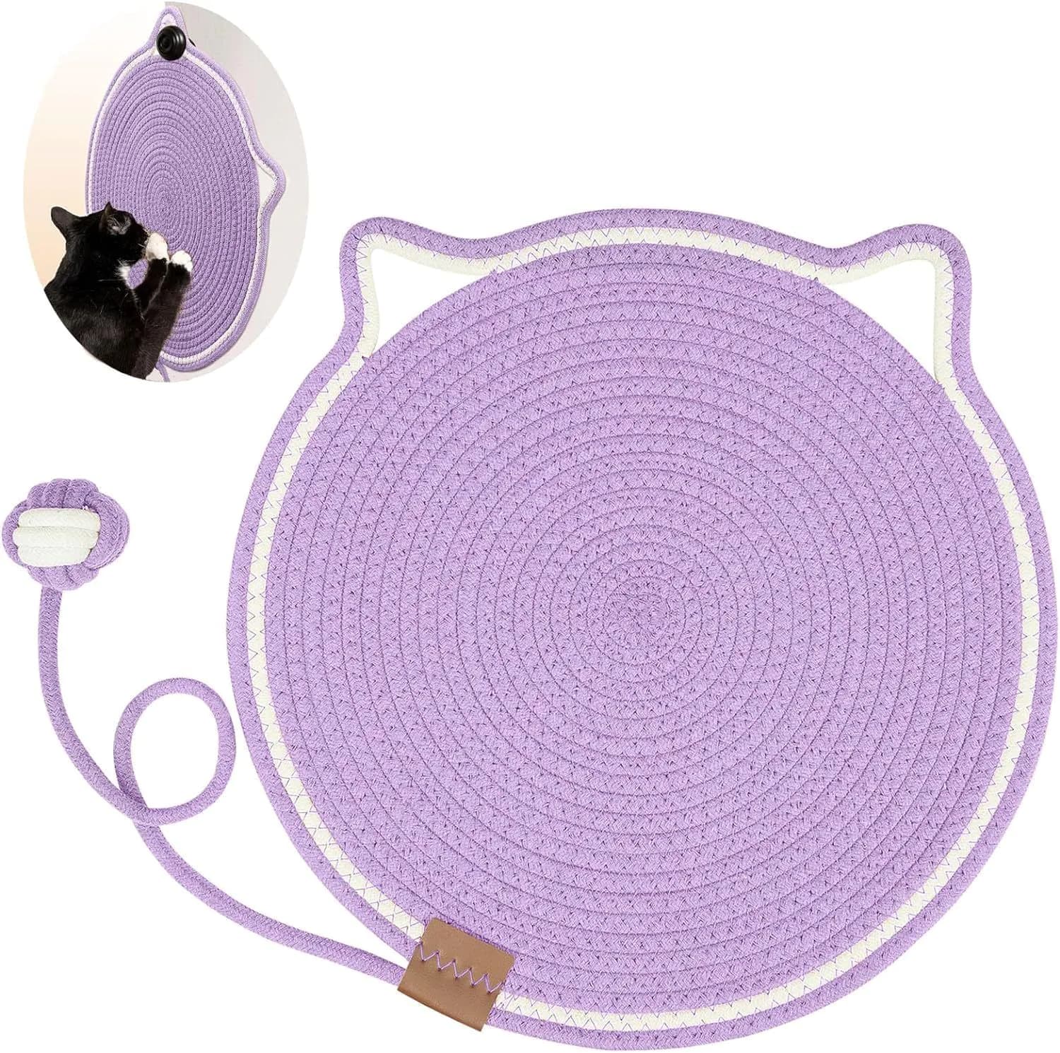 image-Braided Cotton Rope Cat Claw Mat Self Hi Ball One Piece Sleeping Mat Washable Anti Sticky Scratching Artifact Cat Scratching Mat Pet Products
