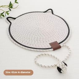 image-Braided Cotton Rope Cat Claw Mat Self Hi Ball One Piece Sleeping Mat Washable Anti Sticky Scratching Artifact Cat Scratching Mat Pet Products