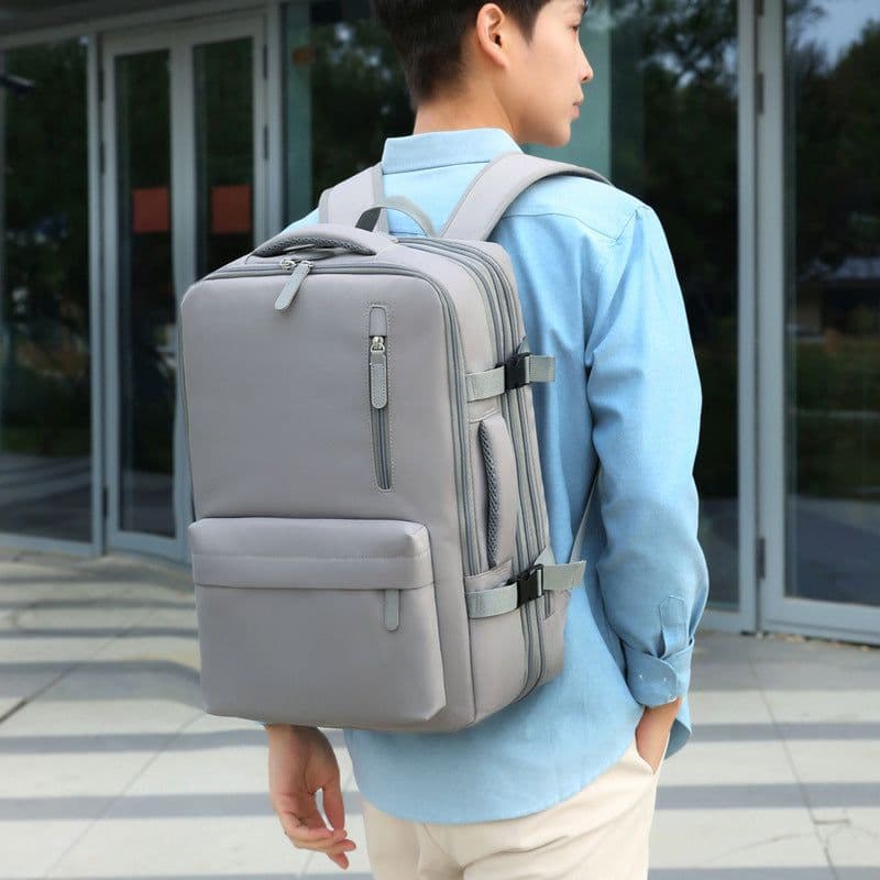image-Waterproof USB Rechargeable Student Schoolbag Outdoor Travel