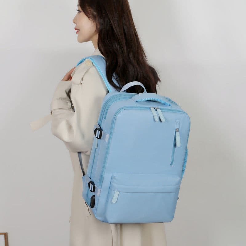 image-Waterproof USB Rechargeable Student Schoolbag Outdoor Travel