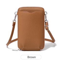 image-Lychee Pattern Vertical Zipper Mobile Phone Foreign Trade Mini Large Capacity Women's Shoulder Bag