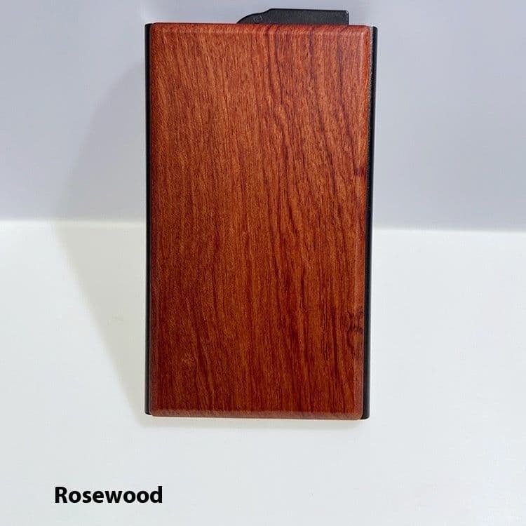 image-Creative Wooden Business Card Metal Sticker Wood Automatic Pop-up Bank Card RFID Box
