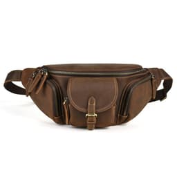 image-Leather Belt Retro Multi-functional Motorcycle Satchel Leather All-match Casual Chest Bag