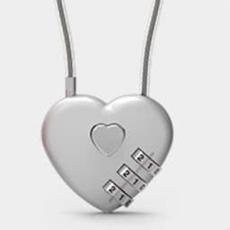 image-Peach Heart Long Wire Rope Love Lock