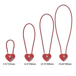 image-Peach Heart Long Wire Rope Love Lock