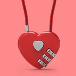 image-Peach Heart Long Wire Rope Love Lock