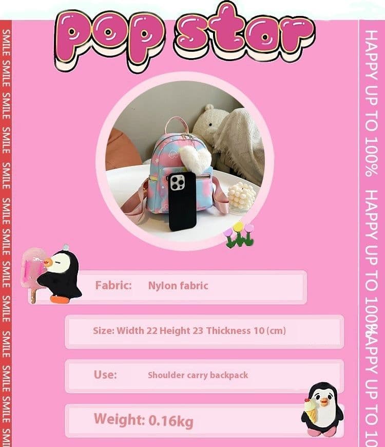 image-Nylon Cloth Large Capacity Simple Casual Simple Candy Color Texture Hand-carrying Backpack