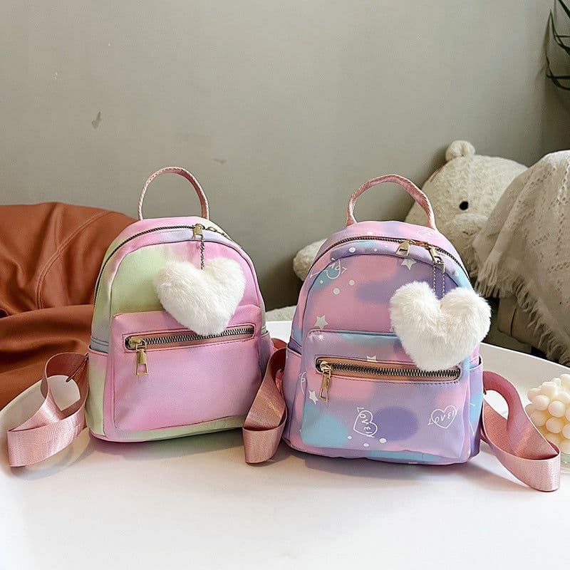 image-Nylon Cloth Large Capacity Simple Casual Simple Candy Color Texture Hand-carrying Backpack
