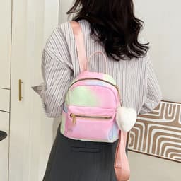 image-Nylon Cloth Large Capacity Simple Casual Simple Candy Color Texture Hand-carrying Backpack