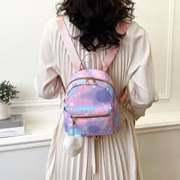 image-Nylon Cloth Large Capacity Simple Casual Simple Candy Color Texture Hand-carrying Backpack