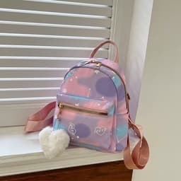 image-Nylon Cloth Large Capacity Simple Casual Simple Candy Color Texture Hand-carrying Backpack