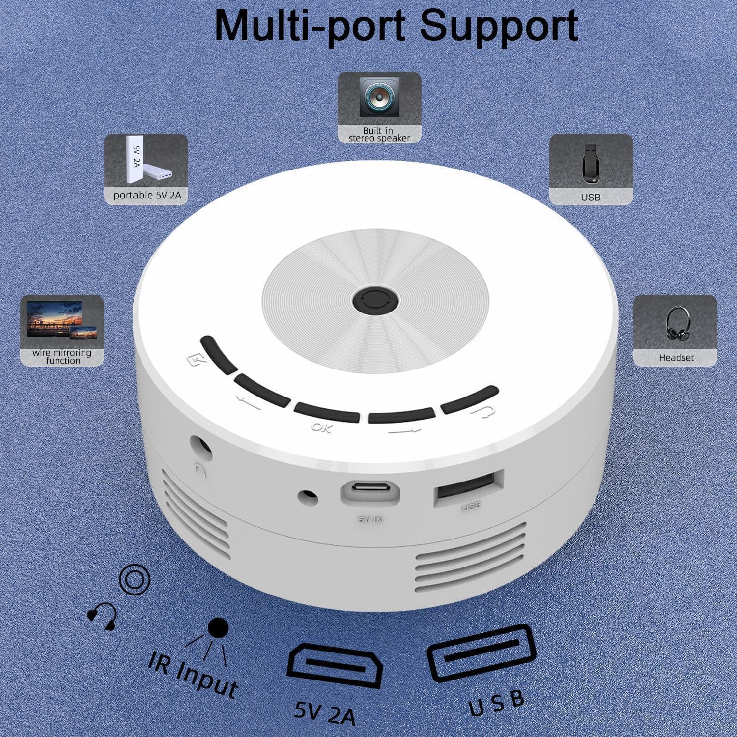 image-Household Portable Small Mobile Phone Wired Same Screen Projector