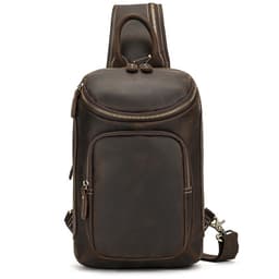 image-Men's Retro Crazy Horse Skin Shoulder Bag