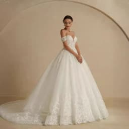 image-Off-shoulder Bridal Main Wedding Dress Elegant Court Style High-grade Luxury French Light Door Yarn