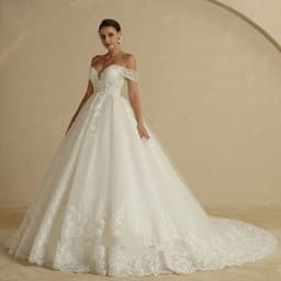 image-Off-shoulder Bridal Main Wedding Dress Elegant Court Style High-grade Luxury French Light Door Yarn