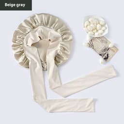 image-Wide-brimmed Lace-up Adjustable Elastic Large Silk Nightcap