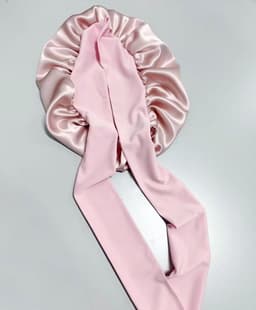 image-Wide-brimmed Lace-up Adjustable Elastic Large Silk Nightcap