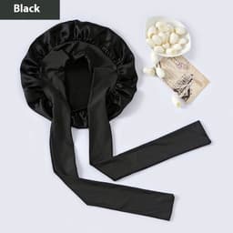 image-Wide-brimmed Lace-up Adjustable Elastic Large Silk Nightcap