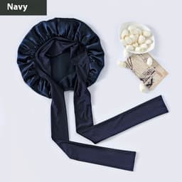 image-Wide-brimmed Lace-up Adjustable Elastic Large Silk Nightcap