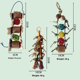 image-Creative Parrot Corn Cob Bite String Wooden Bite Toy